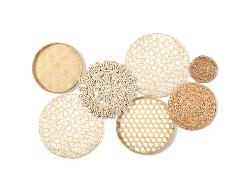 Прибрежный настенный декор для дома, деревенские плетеные украшения из бамбука