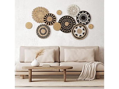 Богемные плетёные корзины настенного декора декоративные плоские корзины ручной работы большие