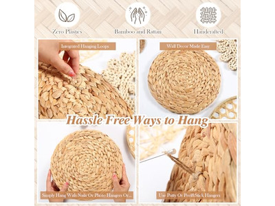 Прибрежный настенный декор для дома, деревенские плетеные украшения из бамбука