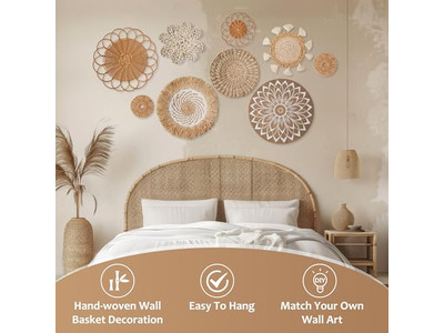 Ротанговые украшения для стен, набор из 11 корзин с индивидуальной упаковкой