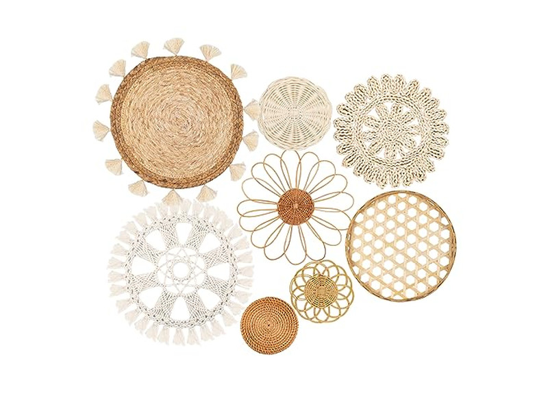 Круглый богемный настенный декор корзин в кухонных корзинах фермерского стиля