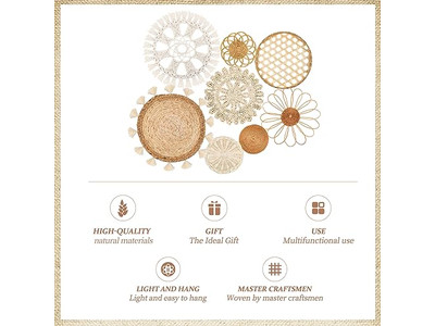 Круглый богемный настенный декор корзин в кухонных корзинах фермерского стиля