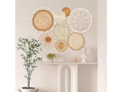 Круглый богемный настенный декор корзин в кухонных корзинах фермерского стиля