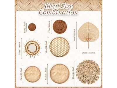 Настенный декор из корзин с голубым украшением из бамбука, африканское искусство