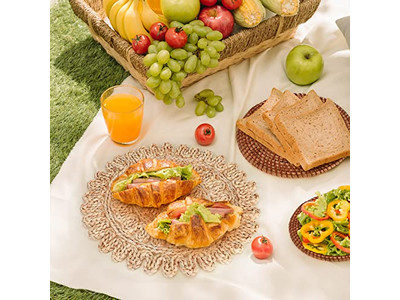 Настенный декор из корзин с голубым украшением из бамбука, африканское искусство